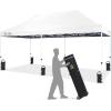 imageCROWN SHADES Pop Up Canopy Tent 8x8 Commercial Canopy Tent with 4quot Wheels 4 Upgraded Weights Patented Centerlock 400D Strength Oxford Fabric StoN Go Bag WhiteWhite