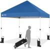 imageCROWN SHADES Pop Up Canopy Tent 8x8 Commercial Canopy Tent with 4quot Wheels 4 Upgraded Weights Patented Centerlock 400D Strength Oxford Fabric StoN Go Bag WhiteBlue