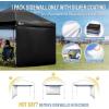 imageCROWN SHADES SunWall Silver Coated for 10x10 Pop up Canopy Tent with Targets 1 Pack Sidewall Only with Silver Coating 1 Pack BlackBlack