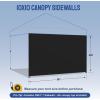imageCROWN SHADES SunWall Silver Coated for 10x10 Pop up Canopy Tent with Targets 1 Pack Sidewall Only with Silver Coating 1 Pack BlackBlack