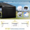 imageCROWN SHADES SunWall Silver Coated for 10x10 Pop up Canopy Tent with Targets 1 Pack Sidewall Only with Silver Coating 1 Pack BlackBlack