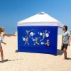imageCROWN SHADES SunWall Silver Coated for 10x10 Pop up Canopy Tent with Targets 1 Pack Sidewall Only with Silver Coating 1 Pack BlackBlue Orange