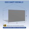 imageCROWN SHADES SunWall Silver Coated for 10x10 Pop up Canopy Tent with Targets 1 Pack Sidewall Only with Silver Coating 1 Pack BlackGray