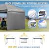 imageCROWN SHADES SunWall Silver Coated for 10x10 Pop up Canopy Tent with Targets 1 Pack Sidewall Only with Silver Coating 1 Pack BlackGray