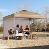 imageCROWN SHADES SunWall Silver Coated for 10x10 Pop up Canopy Tent with Targets 1 Pack Sidewall Only with Silver Coating 1 Pack BlackKhaki