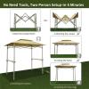 imageCrown Shades 8x5 Grill Gazebo  Pop Up Canopy for BBQ and Backyard Patio  Easy Outdoor Barbecue Shade Cover with Double Tier Vented Top ampamp 2 Side Shelves BeigeBeige