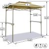 imageCrown Shades 8x5 Grill Gazebo  Pop Up Canopy for BBQ and Backyard Patio  Easy Outdoor Barbecue Shade Cover with Double Tier Vented Top ampamp 2 Side Shelves BeigeBeige
