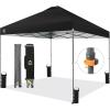 imageCROWN SHADES 10x10 Pop Up Canopy Tent  Patented Center Lock One Push Instant Outdoor Canopy Beach Tent with STONGo Bag 8 Stakes ampamp 4 Sand BagsKhaki10x10 Infinite Adjustment