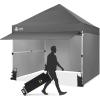 imageCROWN SHADES 10x10 Pop Up Canopy Tent with 4 Sidewalls Instant Commercial Tent with 1Person Setup Patended Centerlock 400D Silver Coated Fabric 4quot Wheels StoN Go BagGreyGray