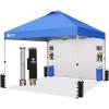 imageCROWN SHADES Canopy Tent 10x10 Pop Up Canopy Outdoor Shade with Pockets Sidewall Easy Up Sun Shelter with One Person Set Up Center Lock Portable Instant Camping Beach Canopy Tents RedBlue