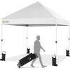 imageCROWN SHADES Pop Up Canopy Tent 8x8 Commercial Canopy Tent with 4quot Wheels 4 Upgraded Weights Patented Centerlock 400D Strength Oxford Fabric StoN Go Bag WhiteWhite