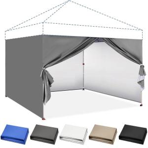 imageCROWN SHADES 10x10 Canopy Sidewalls 4pck  Canopy Walls 10x10 Sidewalls for Canopy  Canopy Cover Canopy Accessories WhiteGray