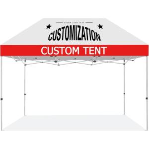 imageCROWN SHADES 10x15 Custom Canopy Tent with Logo Customized Top Backwall ampamp Sidewall  Heavy Duty Commercial Tent