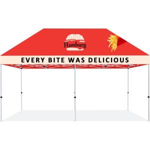 imageCROWN SHADES 10x20 Custom Canopy Tent with Logo Customized Top Backwall ampamp Sidewall  Heavy Duty Commercial Tent