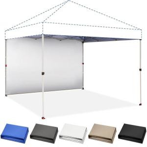 imageCROWN SHADES SunWall Silver Coated for 10x10 Pop up Canopy Tent with Targets 1 Pack Sidewall Only with Silver Coating 1 Pack BlackBeige