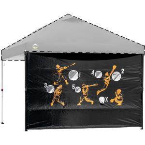 imageCROWN SHADES SunWall Silver Coated for 10x10 Pop up Canopy Tent with Targets 1 Pack Sidewall Only with Silver Coating 1 Pack BlackBlack Orange