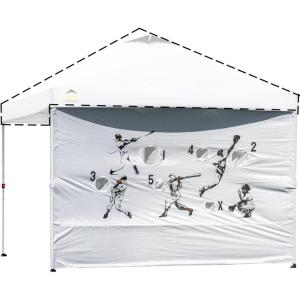 imageCROWN SHADES SunWall Silver Coated for 10x10 Pop up Canopy Tent with Targets 1 Pack Sidewall Only with Silver Coating 1 Pack BlackBlack White