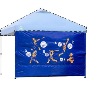 imageCROWN SHADES SunWall Silver Coated for 10x10 Pop up Canopy Tent with Targets 1 Pack Sidewall Only with Silver Coating 1 Pack BlackBlue Orange