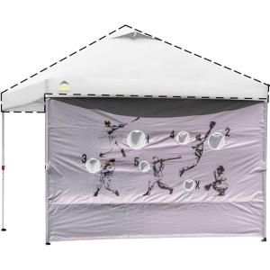 imageCROWN SHADES SunWall Silver Coated for 10x10 Pop up Canopy Tent with Targets 1 Pack Sidewall Only with Silver Coating 1 Pack BlackKhaki Black
