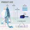 imageCROWN SHADES Beach Cabana 65 x 65 Umbrella Canopy Tent Easy Pop Up  Beach Cabanas for Sand  UPF50 Protection with Sidewall and More Pockets Cyan BlueCyan Blue