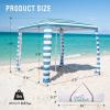 imageCROWN SHADES Beach Cabana 65 x 65 Umbrella Canopy Tent Easy Pop Up  Beach Cabanas for Sand  UPF50 Protection with Sidewall and More Pockets Cyan BlueCyan Blue
