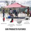 imageCROWN SHADES 10x10 Pop up Canopy Tent Instant Commercial Canopy with Extend Awning Patended Centerlock 150D Silver Coated Fabric 4 Ropes 8 Stakes 4 Weight Bags STO N Go Bag KhakiPink