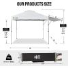 imageCROWN SHADES 10x10 Pop up Canopy Tent Instant Commercial Canopy with Extend Awning Patended Centerlock 150D Silver Coated Fabric 4 Ropes 8 Stakes 4 Weight Bags STO N Go Bag KhakiWhite
