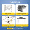 imageCROWN SHADES 10x10 Pop up Canopy Tent Instant Commercial Canopy with Extend Awning Patended Centerlock 150D Silver Coated Fabric 4 Ropes 8 Stakes 4 Weight Bags STO N Go Bag KhakiGray