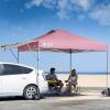 imageCROWN SHADES 10x10 Pop up Canopy Tent Instant Commercial Canopy with Extend Awning Patended Centerlock 150D Silver Coated Fabric 4 Ropes 8 Stakes 4 Weight Bags STO N Go Bag KhakiPink
