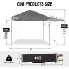 imageCROWN SHADES 10x10 Pop up Canopy Tent Instant Commercial Canopy with Extend Awning Patended Centerlock 150D Silver Coated Fabric 4 Ropes 8 Stakes 4 Weight Bags STO N Go Bag KhakiGray