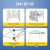 imageCROWN SHADES 10x10 Pop up Canopy Tent Instant Commercial Canopy with Extend Awning Patended Centerlock 150D Silver Coated Fabric 4 Ropes 8 Stakes 4 Weight Bags STO N Go Bag KhakiWhite