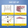 imageCROWN SHADES 10x10 Pop up Canopy Tent Instant Commercial Canopy with Extend Awning Patended Centerlock 150D Silver Coated Fabric 4 Ropes 8 Stakes 4 Weight Bags STO N Go Bag KhakiPink