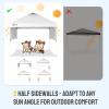 imageCROWN SHADES 10x10 Pop up Canopy Tent Instant Canopy with 150D Silver Coated Fabric Including 2 Half Sidewalls 4 Ropes 8 Stakes 4 Weight Bags STO N Go Bag White
