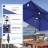 imageCROWN SHADES 9 Ft Patio Umbrella  Polyester Outdoor Umbrella with 30 Push Button Tilt Patented Edge Connection Windproof Design for Patio Pool Garden ampamp Table UV ResistentBlue