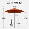 imageCROWN SHADES 9 Ft Patio Umbrella  Polyester Outdoor Umbrella with 30 Push Button Tilt Patented Edge Connection Windproof Design for Patio Pool Garden ampamp Table UV ResistentRed