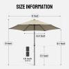 imageCROWN SHADES 9 Ft Patio Umbrella  Polyester Outdoor Umbrella with 30 Push Button Tilt Patented Edge Connection Windproof Design for Patio Pool Garden ampamp Table UV ResistentBeige