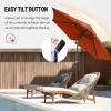 imageCROWN SHADES 9 Ft Patio Umbrella  Polyester Outdoor Umbrella with 30 Push Button Tilt Patented Edge Connection Windproof Design for Patio Pool Garden ampamp Table UV ResistentRed