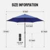 imageCROWN SHADES 9 Ft Patio Umbrella  Polyester Outdoor Umbrella with 30 Push Button Tilt Patented Edge Connection Windproof Design for Patio Pool Garden ampamp Table UV ResistentBlue