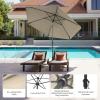 imageCROWN SHADES 9 Ft Patio Umbrella with AutoTilt ampamp Olefin Fabric  Patented 45 Edge Connection Windproof Outdoor Umbrella for Table Pool Beach Silky Crank SystemBeige