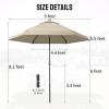 imageCROWN SHADES 9 Ft Patio Umbrella with AutoTilt ampamp Olefin Fabric  Patented 45 Edge Connection Windproof Outdoor Umbrella for Table Pool Beach Silky Crank SystemBeige