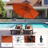 imageCROWN SHADES 9 Ft Patio Umbrella with AutoTilt ampamp Olefin Fabric  Patented 45 Edge Connection Windproof Outdoor Umbrella for Table Pool Beach Silky Crank SystemRed