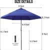 imageCROWN SHADES 9 Ft Patio Umbrella with AutoTilt ampamp Olefin Fabric  Patented 45 Edge Connection Windproof Outdoor Umbrella for Table Pool Beach Silky Crank SystemBlue