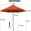 imageCROWN SHADES 9 Ft Patio Umbrella with AutoTilt ampamp Olefin Fabric  Patented 45 Edge Connection Windproof Outdoor Umbrella for Table Pool Beach Silky Crank SystemRed