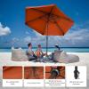 imageCROWN SHADES 9 Ft Patio Umbrella with AutoTilt ampamp Olefin Fabric  Patented 90 Edge Connection Windproof Outdoor Umbrella for Table Pool Beach Silky Crank SystemRed