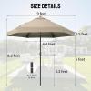 imageCROWN SHADES 9 Ft Patio Umbrella with AutoTilt ampamp Olefin Fabric  Patented 90 Edge Connection Windproof Outdoor Umbrella for Table Pool Beach Silky Crank SystemBeige