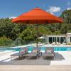 imageCROWN SHADES 9 Ft Patio Umbrella with AutoTilt ampamp Olefin Fabric  Patented 90 Edge Connection Windproof Outdoor Umbrella for Table Pool Beach Silky Crank SystemRed