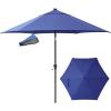 imageCROWN SHADES 9 Ft Patio Umbrella  Polyester Outdoor Umbrella with 30 Push Button Tilt Patented Edge Connection Windproof Design for Patio Pool Garden ampamp Table UV ResistentBlue