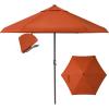 imageCROWN SHADES 9 Ft Patio Umbrella with AutoTilt ampamp Olefin Fabric  Patented 45 Edge Connection Windproof Outdoor Umbrella for Table Pool Beach Silky Crank SystemRed