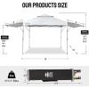 imageCROWN SHADES 10x10 Pop up Canopy Tent Patended Centerlock Instant Commercial Canopy with 150D Silver Coated Fabric Including 2 Extend Awnings 4 Ropes 8 Stakes 4 Weight Bags Navy BlueWhite