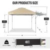 imageCROWN SHADES 10x10 Pop up Canopy Tent Patended Centerlock Instant Commercial Canopy with 150D Silver Coated Fabric Including 2 Extend Awnings 4 Ropes 8 Stakes 4 Weight Bags Navy BlueKhaki